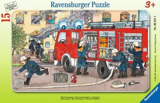 Ravensburger Rāmja puzle 15 gab. Ugunsdzēsēju mašīna