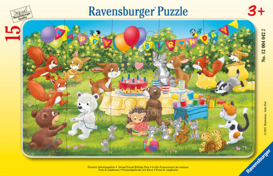 Ravensburger Rāmja puzle 15 gabali: Dzīvnieku dzimšanas diena