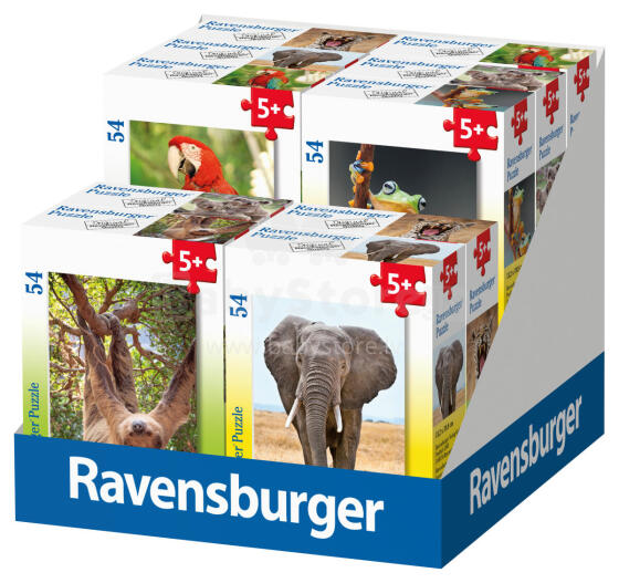 Ravensburger Mini-Puzzle 54 gabali eksotiskie dzīvnieki
