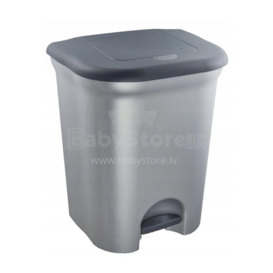Pedāļspainis atkritumu šķirošanai 2x11L Torge 37,5x29,5x46 cm gaiša sudraba krāsā