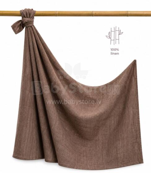 La Bebe™ Eco Natural Linen Swaddle Art.294581 Brown High-quality swaddling blanket made of natural linen (150x100 cm)