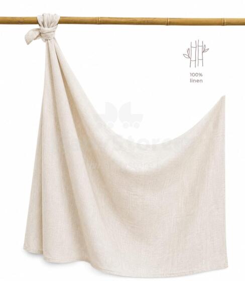 La Bebe™ Eco Natural Linen Swaddle Art.294583 Light Beige High-quality swaddling blanket made of natural linen (150x100 cm)