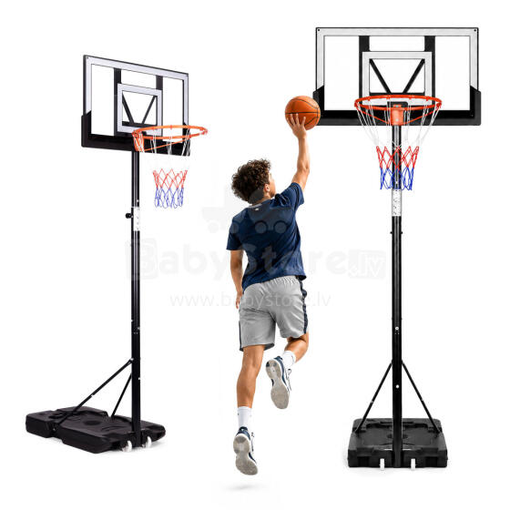 Basketball hoop, adjustable up to 305 cm, freestanding, backboard, rim, MultiGarden