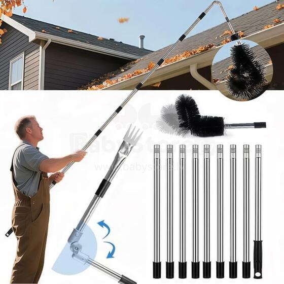Bebe Basic Gutter Cleaner Art.294720 regulējams notekcauruļu tīrītājs, teleskopisks rokturis ar 180° grozāmu galvu un nomaināmu birsti