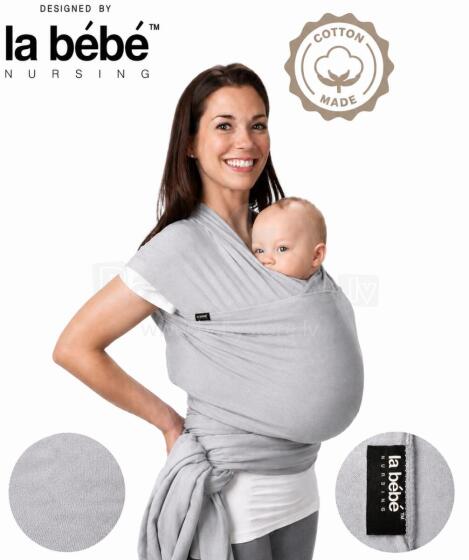 La Bebe™ Huggi Sling Cotton Grey Cloud Art.294742 Тканый слинг из натурального хлопка (470x54 см)