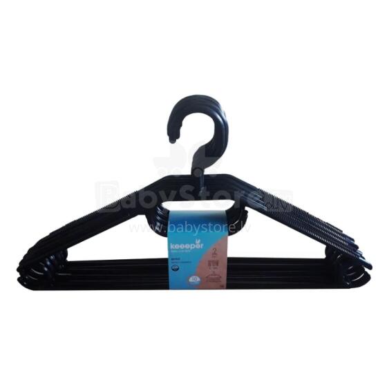 Drēbju pakaramie Arvid plastmasas 10 gab. komplekts 40x22x6,2cm melni 