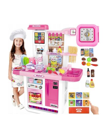 WOOPIE Кухня MY LITTLE CHEF Сенсорная панель с звуком и циркуляцией воды Розовая