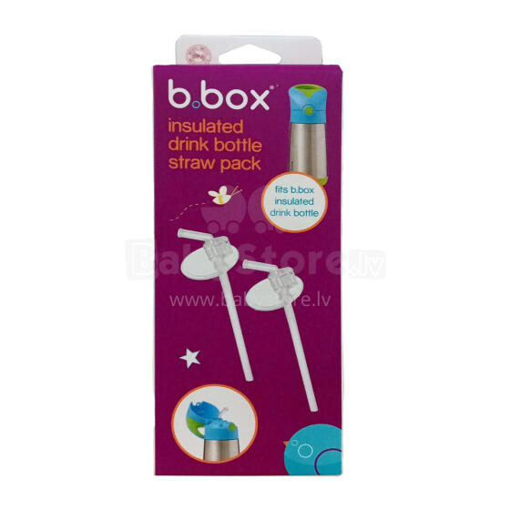 Insulated drink bottle replacement straw pack, b.box