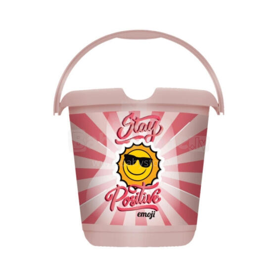 Spainis deko 10L Ilvie &amp;quot;Emoji Stay Positive&amp;quot; &Oslash;30x28cm rozā