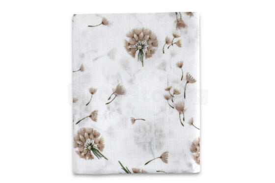 Swaddling blanket / Diaper - 0336 - MUSLIN - size 120x120 - DANDELION - BEIGE