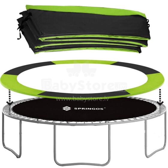 Batuta pārvalks TP-8FT 244 cm melns ar zaļu apmali