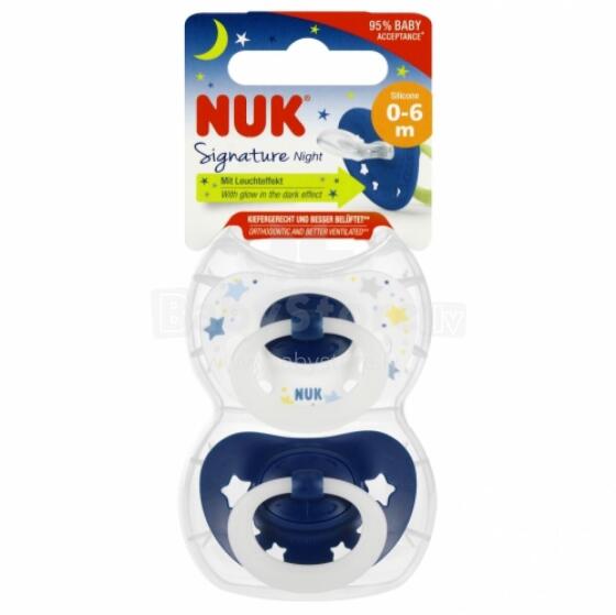 NUK 175270 Sūklis 2 gab. 0-6m signature NIGHT zils