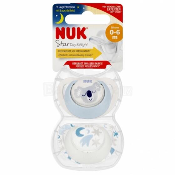 NUK 175287 Успокаивающая соска 2 шт. 0-6м D&N КОАЛА синий/белый