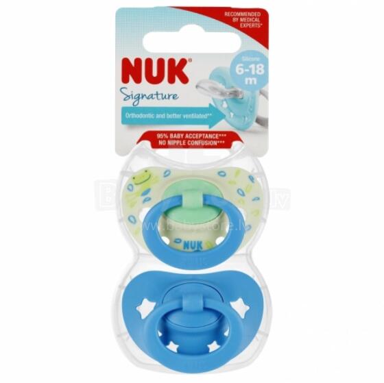 NUK 176321 Pudeļu knupis 2 gab. 6-18m SIGNATURE zils