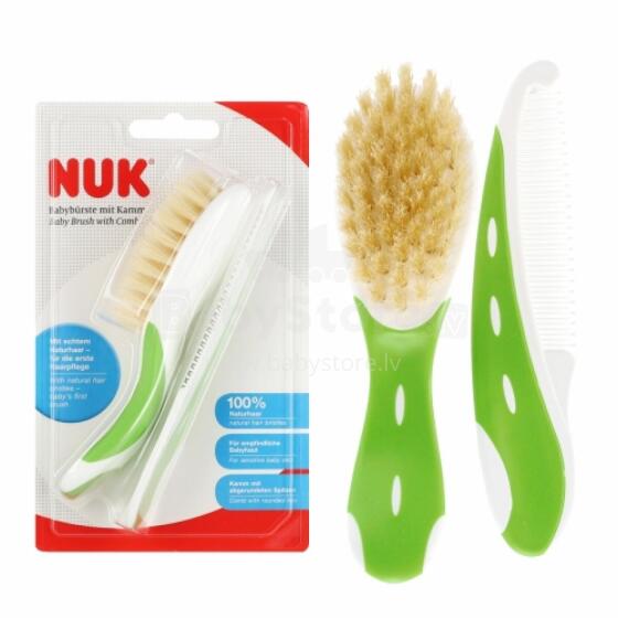 NUK 256236 Suņa + Ķemme zīdaiņiem zaļā krāsā 528786