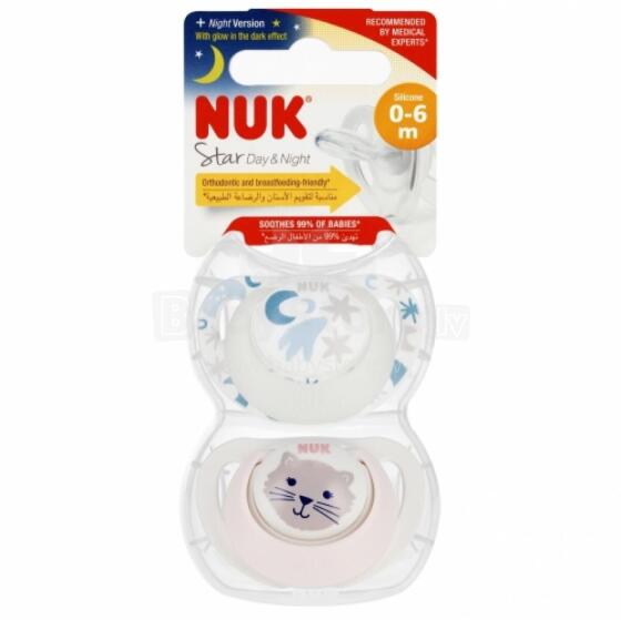 NUK 730692 Sūklis 2 gab. 0-6m ZVAIGZNE D&N balts/rozā