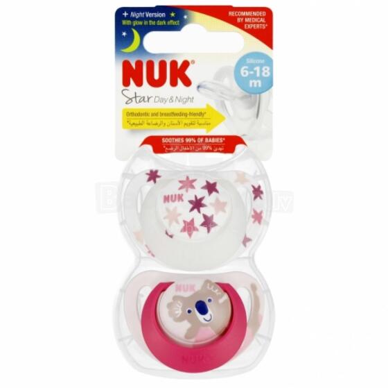 NUK 736727 Успокаивающая соска 2 шт 6-18м Розовая/Белая