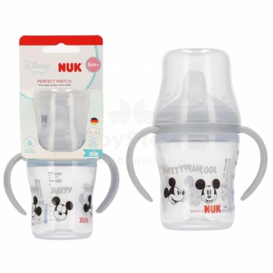 NUK POP102153981 pudele 150ml ar rokturi +6m MIKI