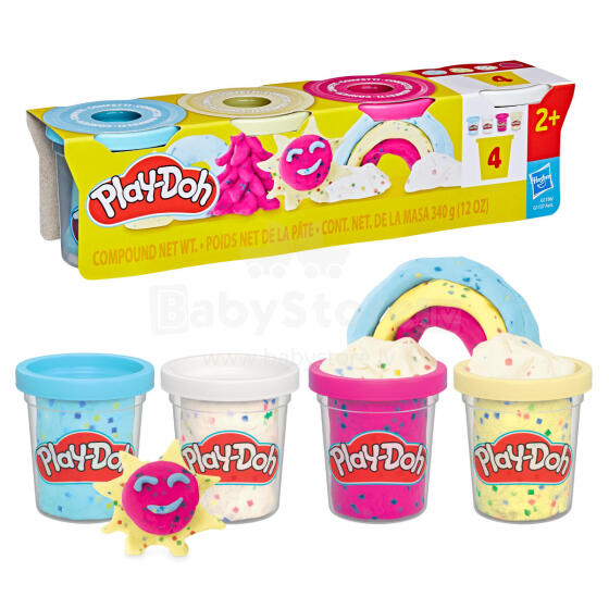 PLAY-DOH Rotaļu komplekts Konfeti prieks, 4 gab.