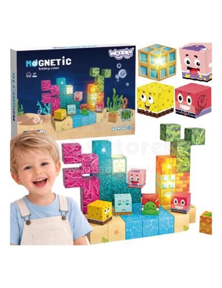Woopie magnētiskie bloki 54 gab. Montessori okeāna puzle 3D spēle