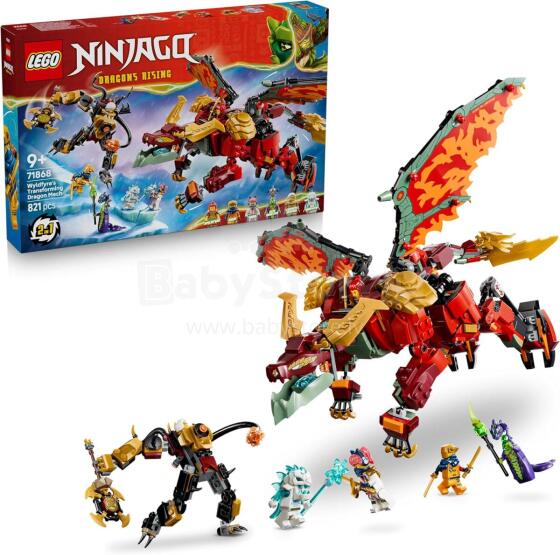 Lego Ninjago Wyldfyre's Art.71868 Transformējošais Pūķa Mehs