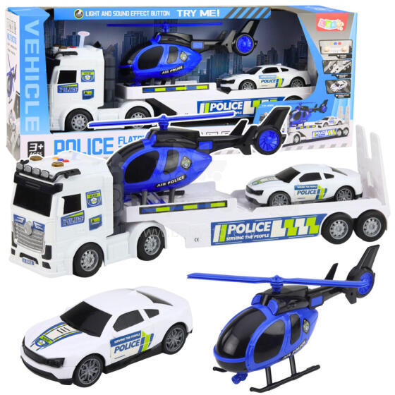 Policijas Kravas Auto, Vilkšanas Auto, Helikopters, Auto, Gaismas, Skaņas Komplekts