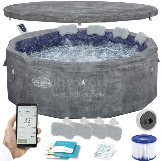 Gaisa SPA baseins AirJet Carrara WiFi hidromasāža 6 personām Bestway 6001V