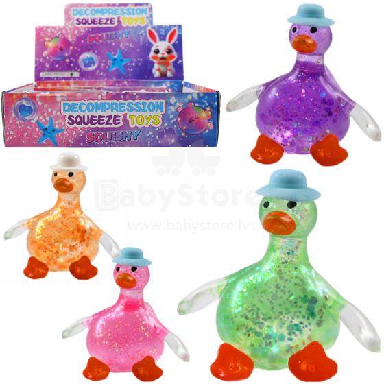 GNIOTEK SQUISHY BROKATOWY KACZKA 4 KOLOR
