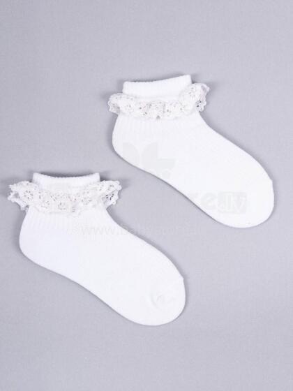 SCORPIO SKA-0122 Zeķes ar Ruffles 23-26 cm Baltas
