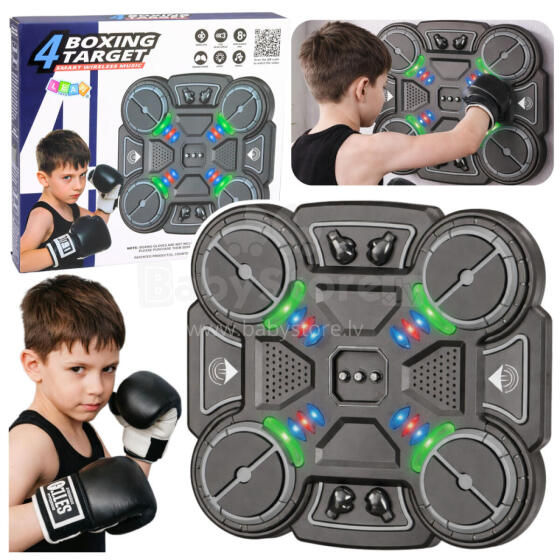 Interactive Musical Boxing Shield with LED Lights 3 Levels Black