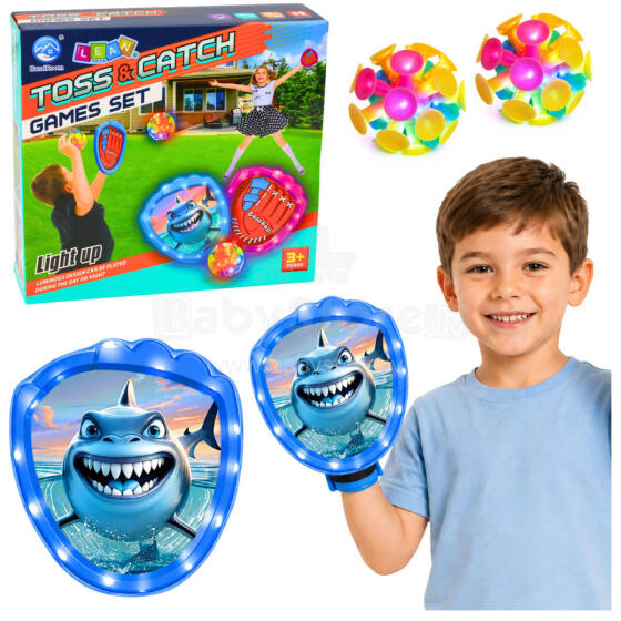 Arcade Game for Throwing, Catching, Paddle, Glowing Balls, LED Shark
