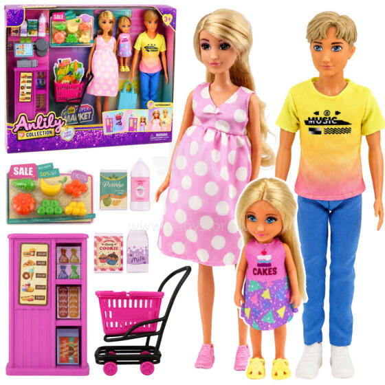 Anlily leļļu ģimene supermārketā grūtnieces leļļu aksesuāru komplekts