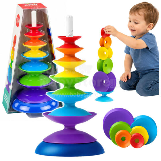 Twisted Sensory Tower Educational Puzzle For Toddlers Colorful