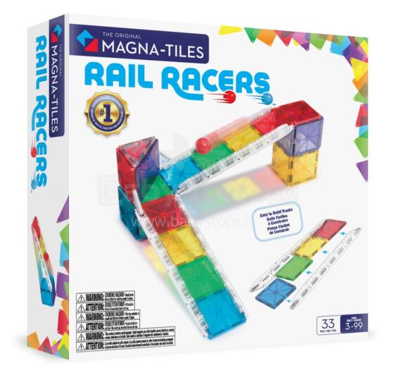 MAGNA-TILES магнитный конструктор Рельсовое ралли, 33 деталей