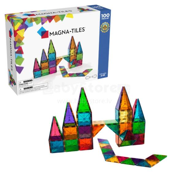 MAGNA-TILES Krāsaini magnētiskie konstruktori, 100 gab.