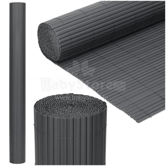Balcony cover (500 x 180 cm) PVC masking mat for fence, terrace, fence dark gray