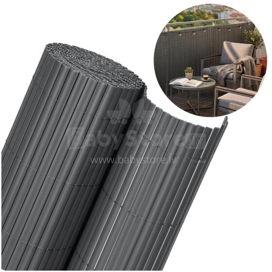PVC cover masking 400x100 cm mat for balcony, terrace, fence, dark gray