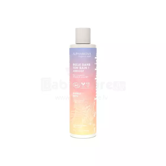 Alphanova Kids Bubble Bath  Art.296443 Organic Skin Moisturizing Apricot Scented Bath Foam for Children with Aloe Vera, 250 ml