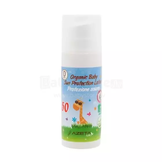 Azetabio Sun SPF50 Art.296463 mineral filter air-tight bottle natural waterproof sunscreen for babies and children 0+, 50 ml
