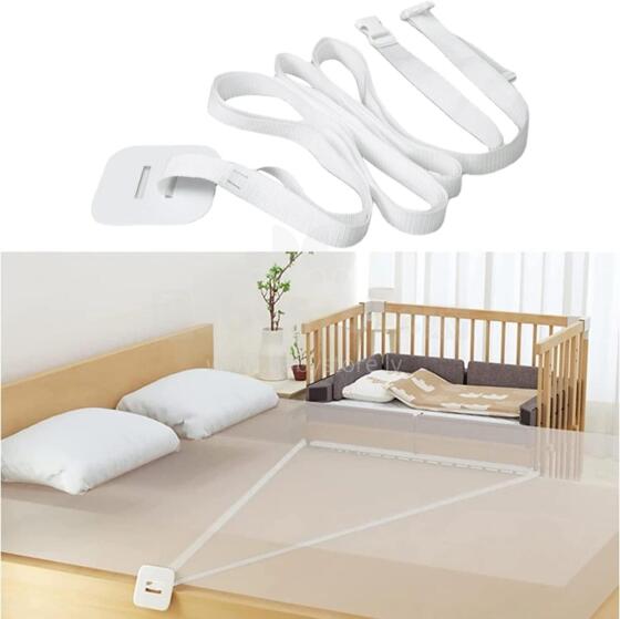 Kidsworld Strap for Baby Bed Art.296473 sānu gultiņas stiprinājuma siksna bērnu gultiņai, fiksēta siksna bērnu gultiņai, siksna piestiprināšanai pie pieaugušo gultas