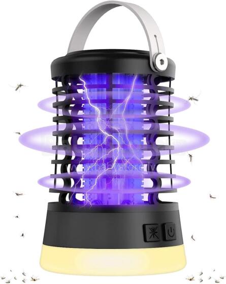 Insect Killer Electric Mosquito Art.296480 odu lampa ar USB-C uzlādi kempingam, dārzam, balkonam, guļamistabai, odu slazds ar piekarināmu āķi