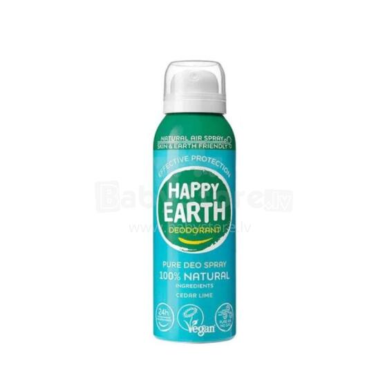 Happy Earth Deodarant Art.296496  Дезодорант  без аэрозолей, 100% натуральный с ароматом кедра и лайма, 100 мл