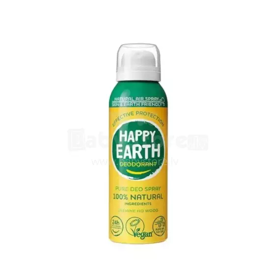 Happy Earth Deodarant Art.296501 aerosola brīvais 100% dabīgais dezodorants ar jasmīna un Ho koka aromātu, 100ml