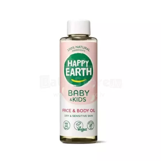 Happy Earth Body Oil Art.296511 100% натуральное детское масло для лица и тела для сухой и очень сухой кожи, 150 мл