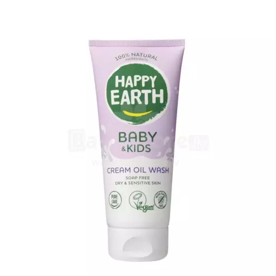 Happy Earth Cream Wash Oil Art.296512 100% dabīgs krēmveida kopjošs dušas gels zīdaiņiem, 200ML