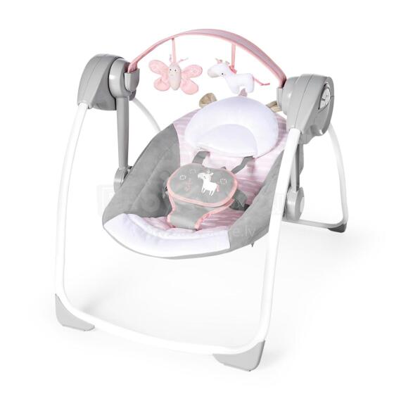 Ingenuity Comfort 2 Go Portable Baby Swing Art.296543 Pink Кресло-качалка с мелодиями