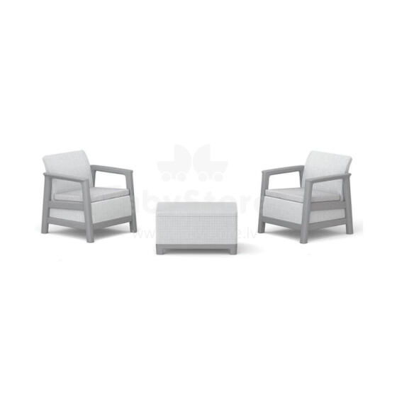 Garden furniture set Scandi Linea Balcony Set light gray/dark steel gray