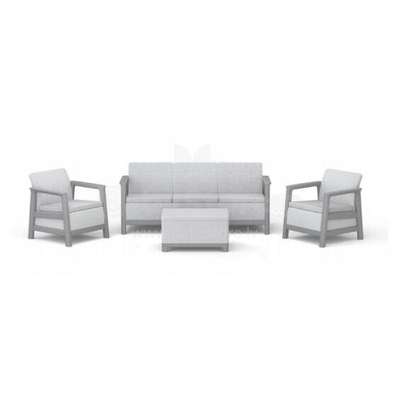 Garden furniture set Scandi Linea 3 Seater Set light grey/dark steel grey