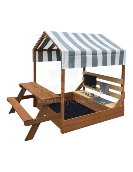 AXI Sandbox Bo with Canopy and Picnic Table Brown