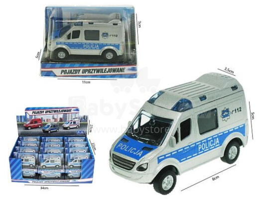 MINI VANS POLICIJAS 8 CM HIPO